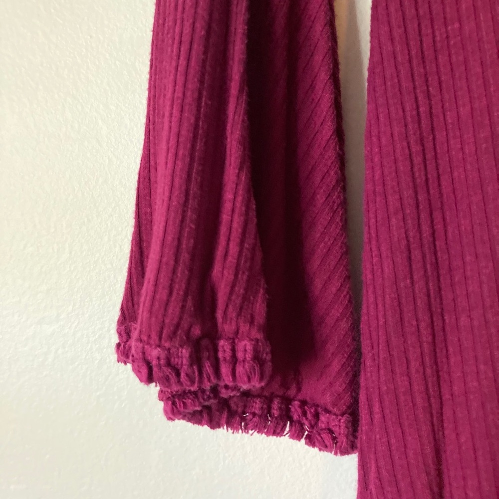 flowy sleeved purple dress